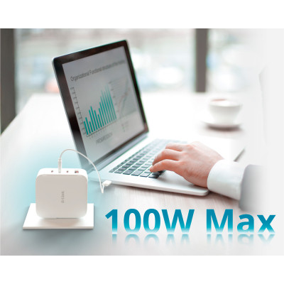 Зарядное устройство D-Link 3xUSB-C + 1xUSB-A 100W GaN white (DCP-101) Винница - изображение 8
