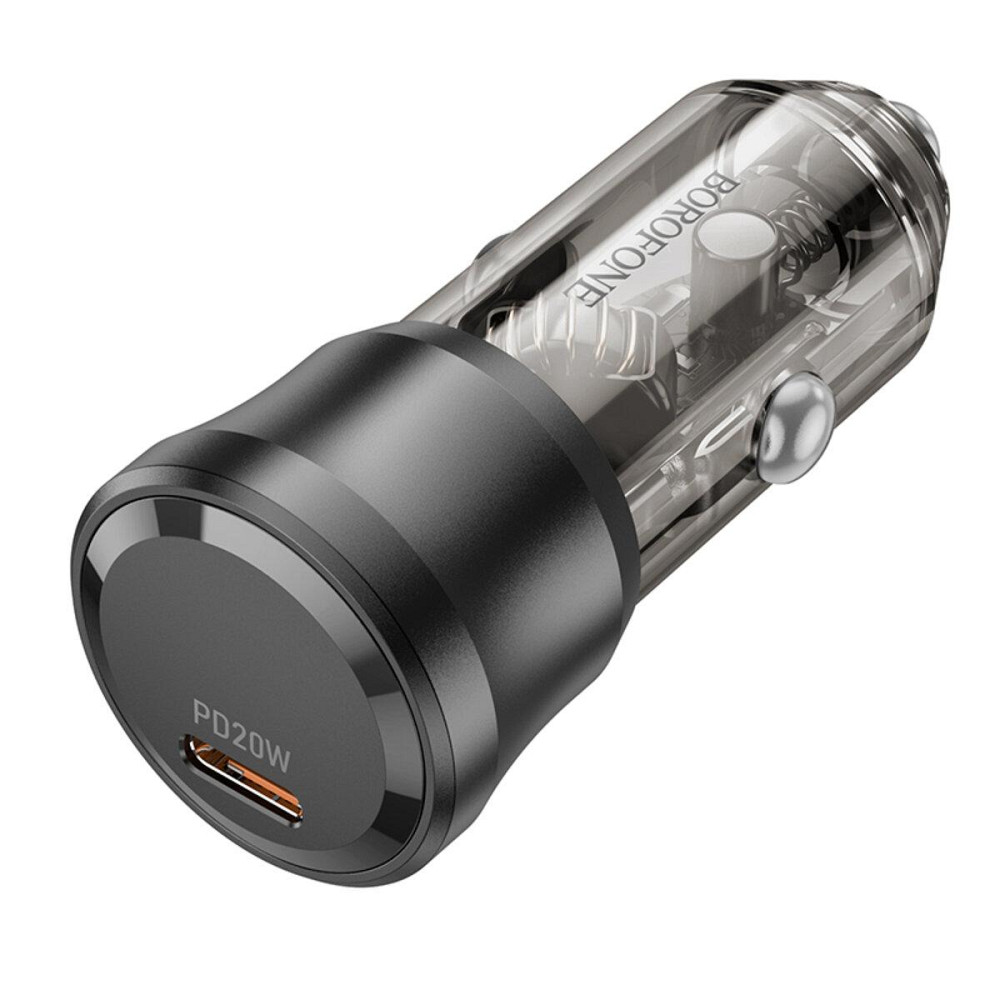 Автомобільний зарядний пристрій BOROFONE BZ24 Clever single port PD20W Transparent Black 6941991106934 Одеса - фото 4
