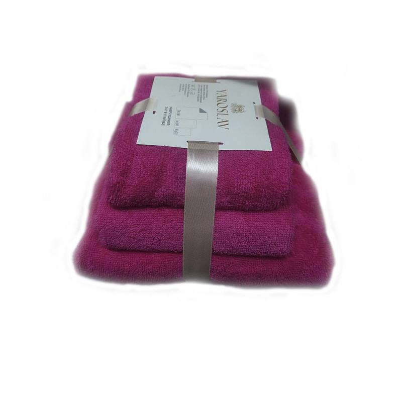 Набір 3шт. махрових рушників малиновий - 70*140, 50*90, 40*70 Київ - фото 1