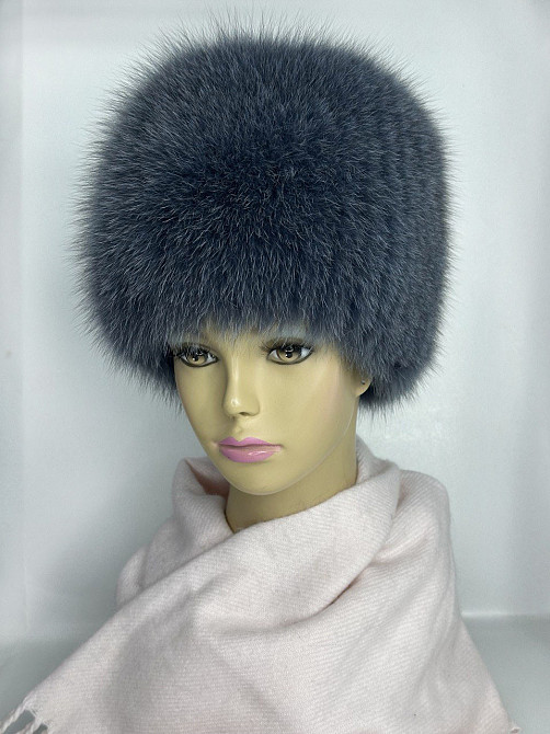 Шапка женская меховая песцовая Шарлотта Графитовый Харьков - изображение 1