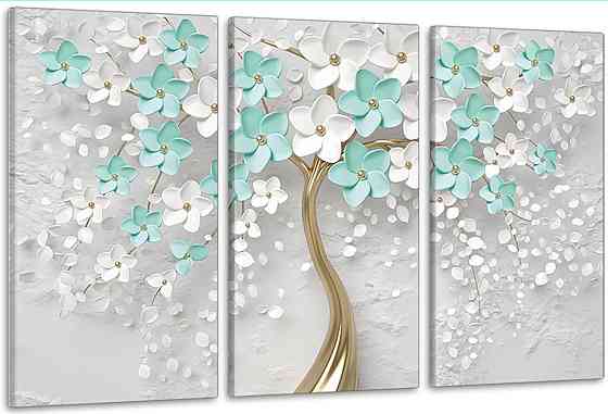 Модульна картина у вітальню/ спальню Дерево в квітах       ART-189_3A 70х130 см Київ