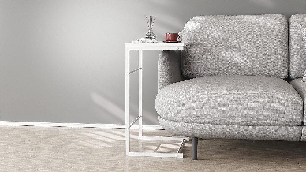 Столик приставний Террі Ferrum-decor 650x440x330 Білий метал ДСП Біле 16 мм (FRD-104655) Дніпро - фото 3