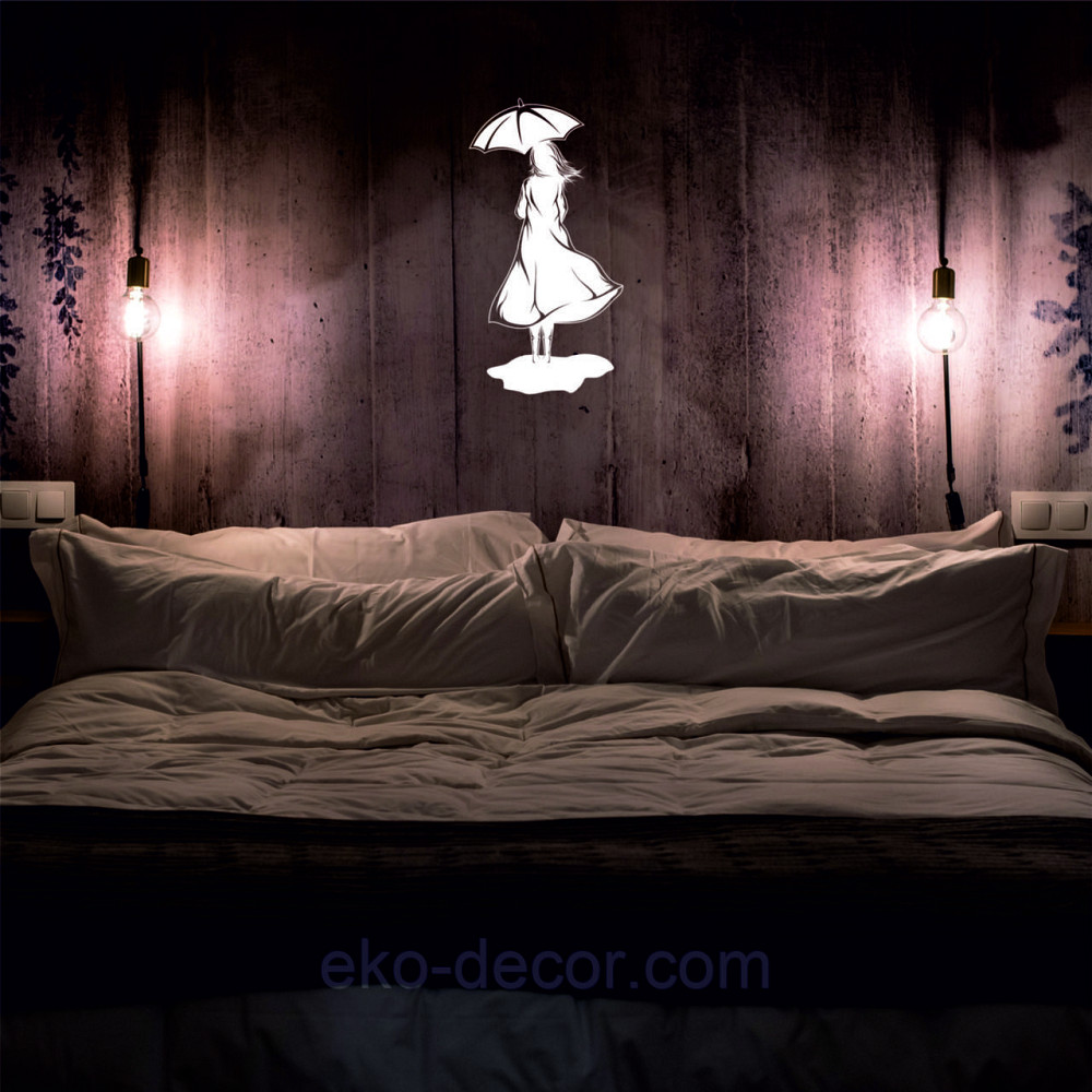 Декоративне настінне Панно «Дівчина з парасолькою», Декор на стіну 90*46 см, Білий Київ - фото 8