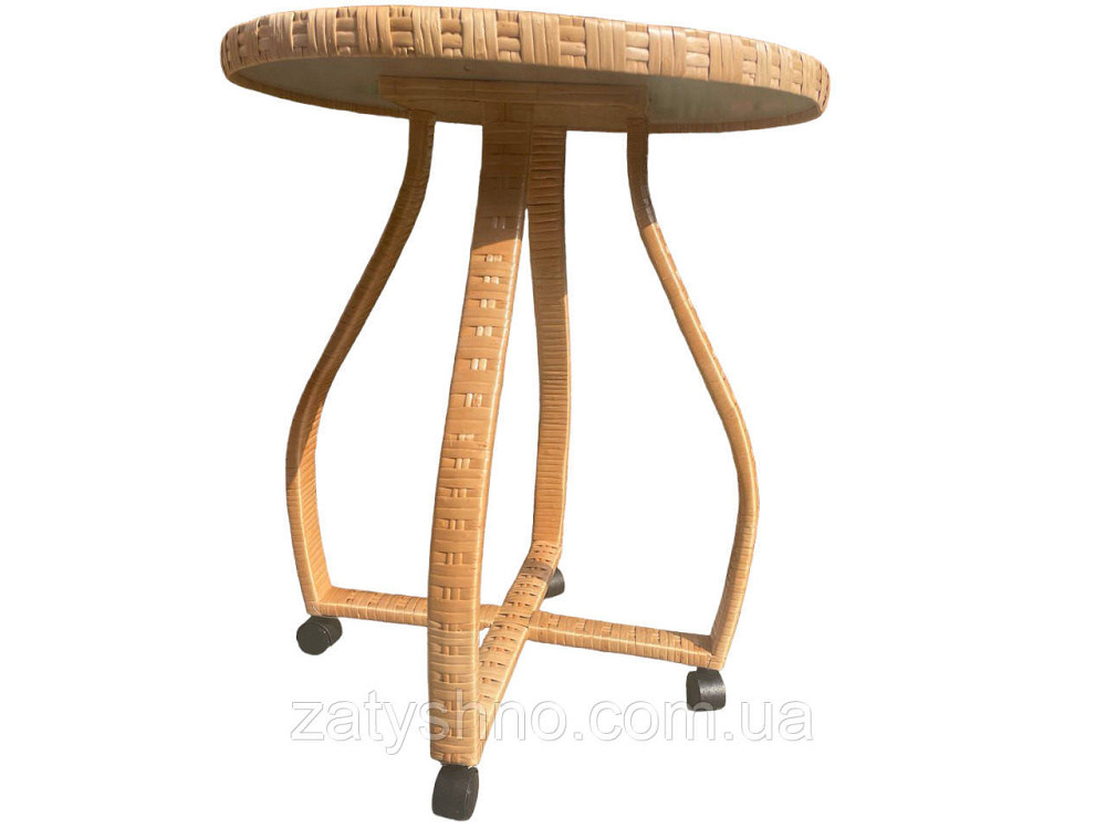 Стіл плетений круглий на колесах Київ - фото 6