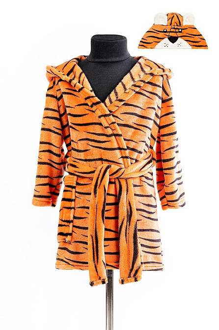 Халат дитячий теплий, оранжевий Тигреня топ Крохатушка одяг Київ - фото 7