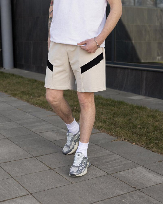 Бежеві літні шорти для чоловіків. Повсякденні шорти чоловічі Pobedov Hype Київ - фото 5