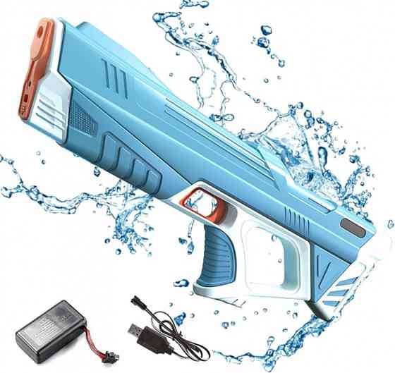 Водный автоматический пистолет бластер электрический голубой Water Gun Винница