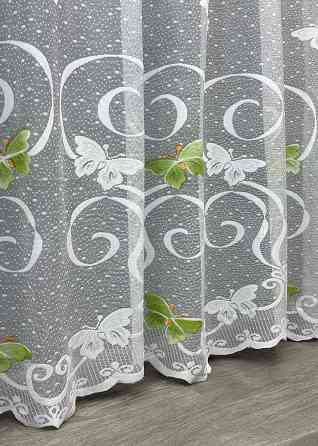Тюль жаккард цвет белый с зеленым 1901т Киев
