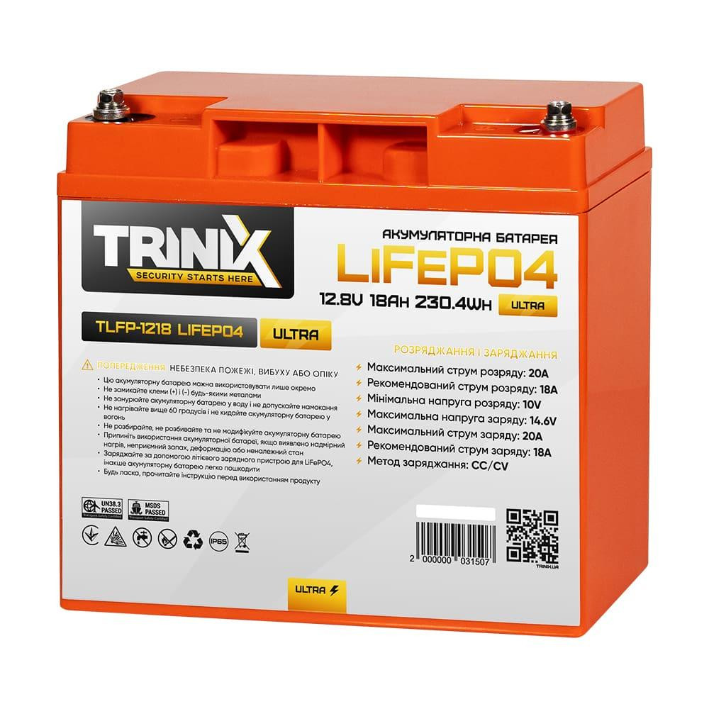 Акумуляторна батарея літій-залізо-фосфатна 12.8В 18А*год Trinix TLFP-1218 Ultra LiFePO4 (Orange) (44-00092) Київ - фото 1
