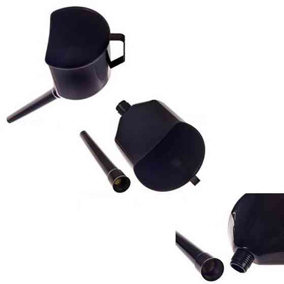 Лійка для палива з фільтр-сіткою пластикова чорна Киев