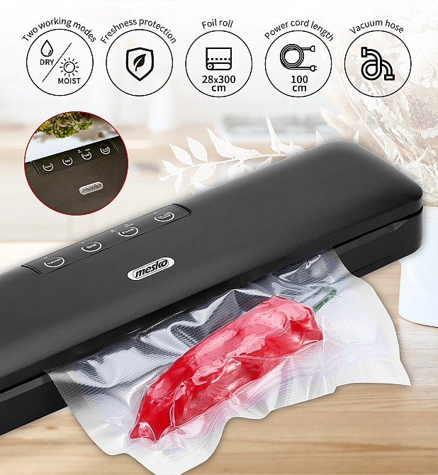 Вакууматор Mesko MS 4492 для пакетів,рулонів та контейнерів/ 95Вт/ 30см/ ел. керування/ чорний Винница - изображение 3