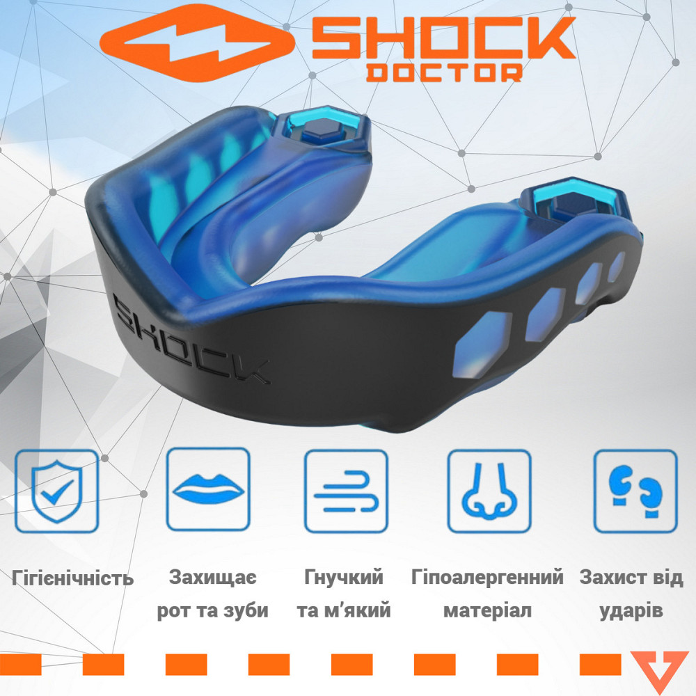Капа Shock Doctor Gel Max доросла (вік 11+) Black/Blue (art. 6100-BB-AD) Кам'янське - фото 2
