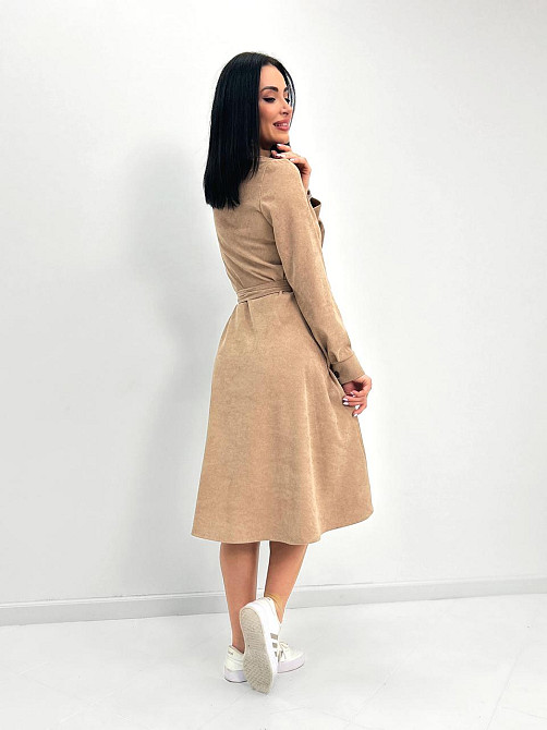 Вельветовое платье миди Ofelia 42-44, Трехнитка начес, Бежевый Киев - изображение 2