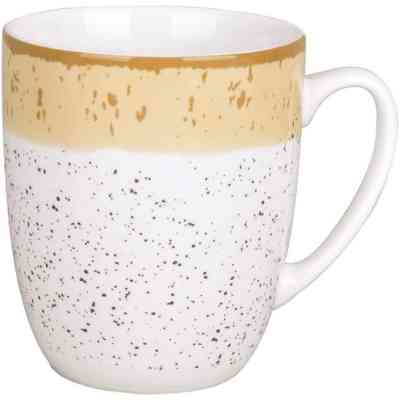 Чашка Ardesto Siena, 360мл, порцеляна, біло-жовтий (AR2936SBG) Винница