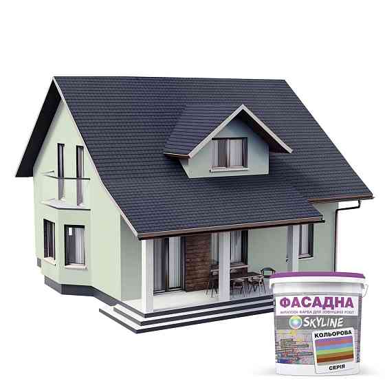 Фарба Акрил-латексна Фасадна водостійка стійка до атмосферних впливів емаль Амброзія Skyline 1 л Харків