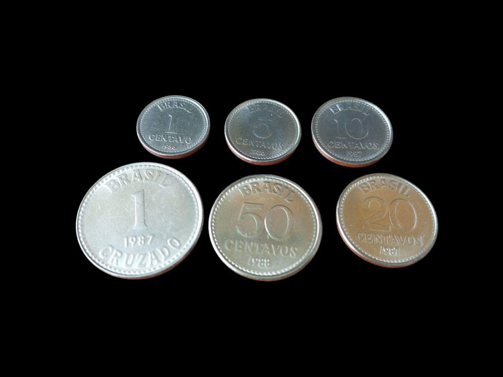 Brazil Бразилия набор 6 монет 1 5 10 20 50 Centavos 1 Cruzado 1986 - 1988 UNC Полтава - изображение 1