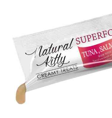 Крем-снеки для кошек Natural Kitty Creamy со вкусом тунца, лосося и клюквы 24 шт х 12 г Винница