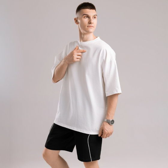 Молочна футболка. Футболка оверсайз чоловіча. Базова футболка Pobedov Nude Київ