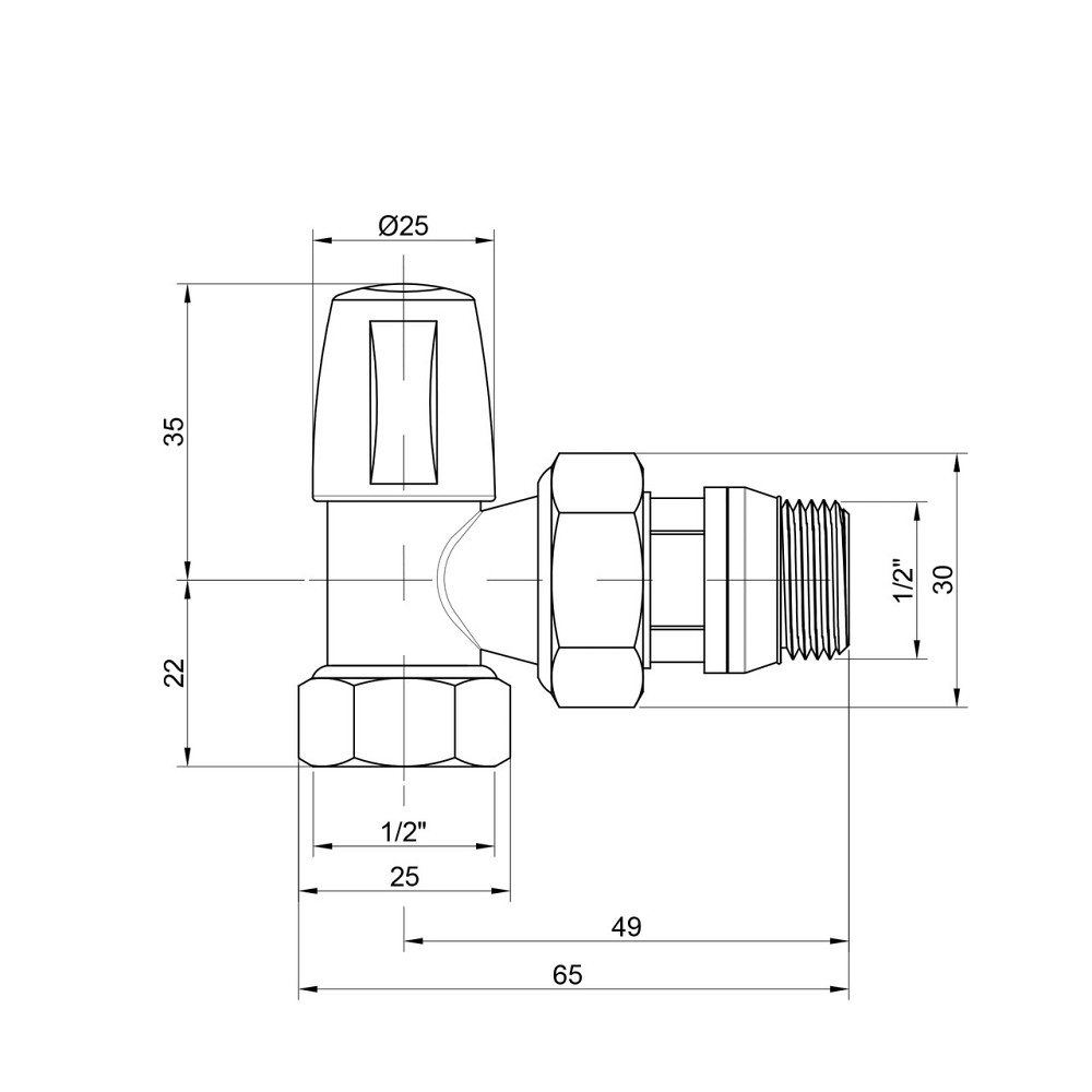 Кран радіаторний Icma 1/2" з антипротічкою кутовий без ручки No805+940 Київ - фото 2