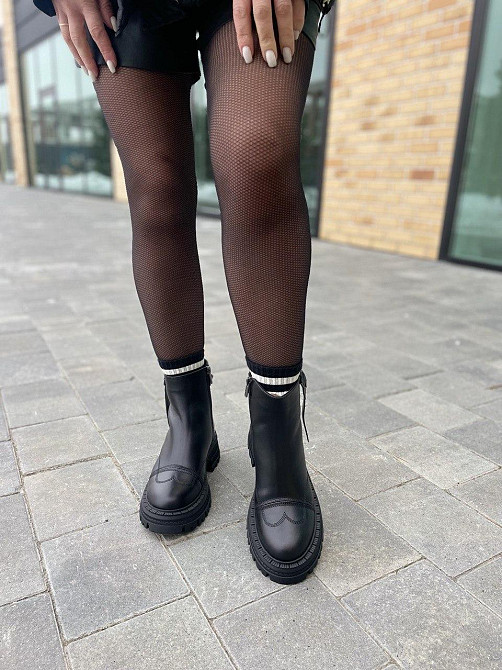 Olli Жіночі черевики OLLI чорні натуральна шкіра з хутром висота 15см (K-46-Астра 5290) 37р.38р Коломыя - изображение 5