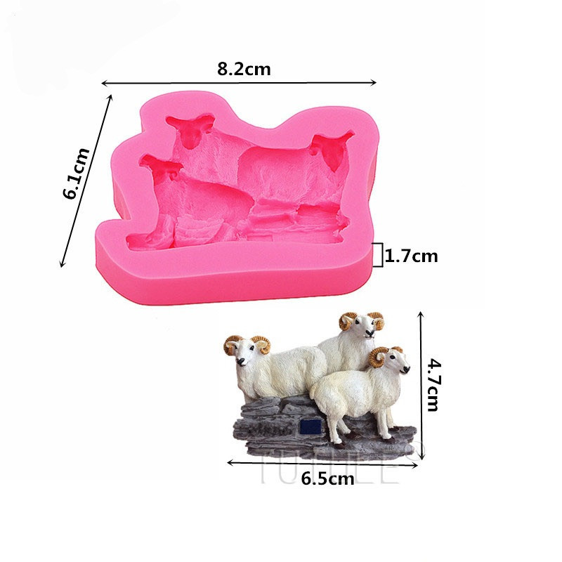 Молд силиконовый Бараны 82 на 61 мм розовый Киев - изображение 2