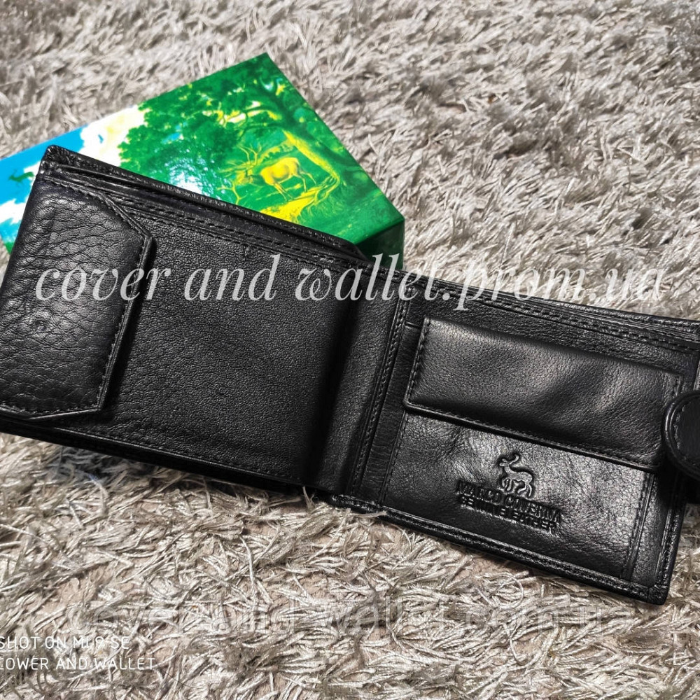 Стильный кожаный мужской кошелек с визитницей на застежке Marco Coverna Киев - изображение 2