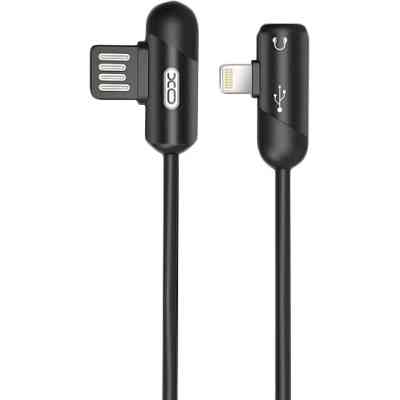 Дата кабель NB38 USB - Lightning + Lightning Audio 1.0m 2.4А Black XoKo (XO-NB38) Вінниця