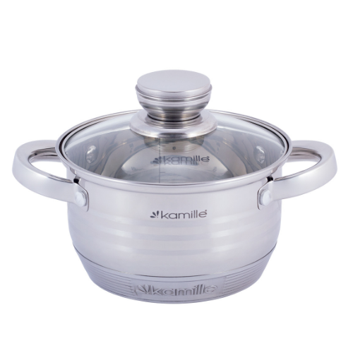 Набір каструль 8 предметів (каструлі 1,5/2/3/5л) нержавіюча сталь порожнисті ручки 4916 KAMILLE Житомир - фото 5