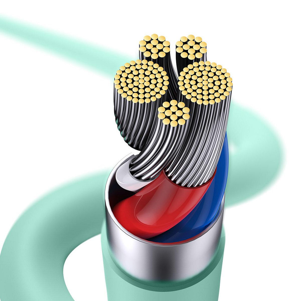 Кабель Lightning Type-C гнучкий 1.2м 20Вт зелений Baseus Jelly Liquid Silica Gel CAGD020006 Київ - фото 4