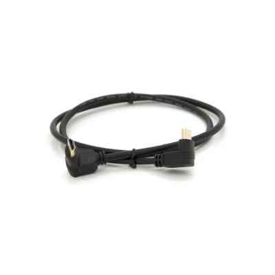 Кабель мультимедійний HDMI M to HDMI M 1.0m V1.4 90° corner black Merlion (YT-HDMI-1.0m/90°-90°) Вінниця