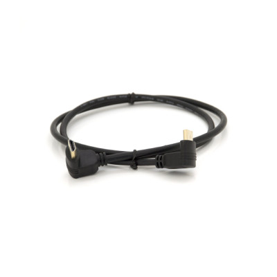 Кабель мультимедійний HDMI M to HDMI M 1.0m V1.4 90° corner black Merlion (YT-HDMI-1.0m/90°-90°) Вінниця - фото 2