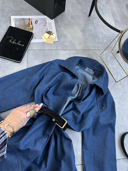 Жіноча стильна сукня-сорочка на гудзиках з щільного джинсу Одеса - фото 2