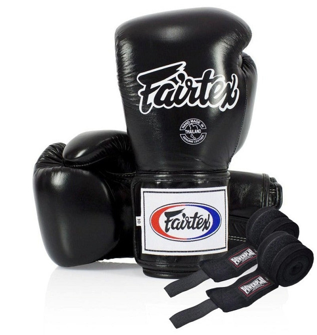 Боксерські рукавиці Fairtex BGV5 Black 10 унцій (бинти в комплекті) Кам'янське - фото 1