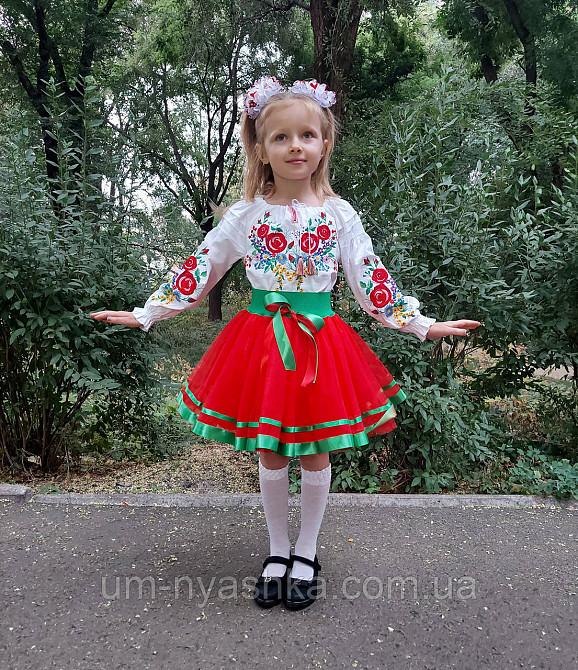 Костюм вишиванка "Розалія червона" для дівчаток 104-152 Кривий Ріг - фото 1