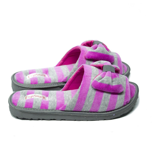 Тапочки жіночі PaGo велюрові "Смугастики" Одеса - фото 10