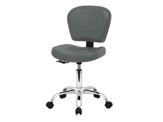 Стул мастера со спинкой на колесах, регулировка высоты, мод. 855 Серый Киев