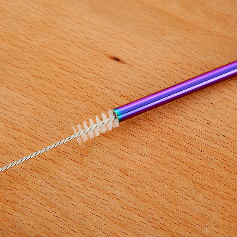 Многоразовые металлические соломинки 4 шт с ершиком, синие Киев - изображение 4