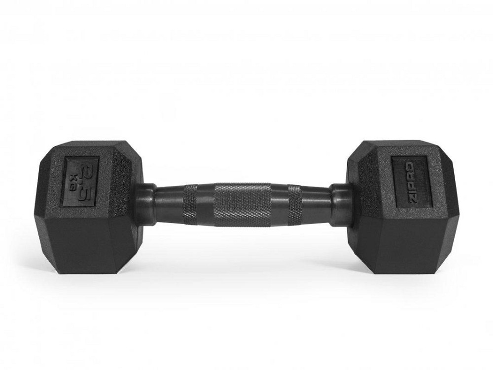 Гантель Zipro Hex прорезиненная 1 х 2,5 кг Киев - изображение 2