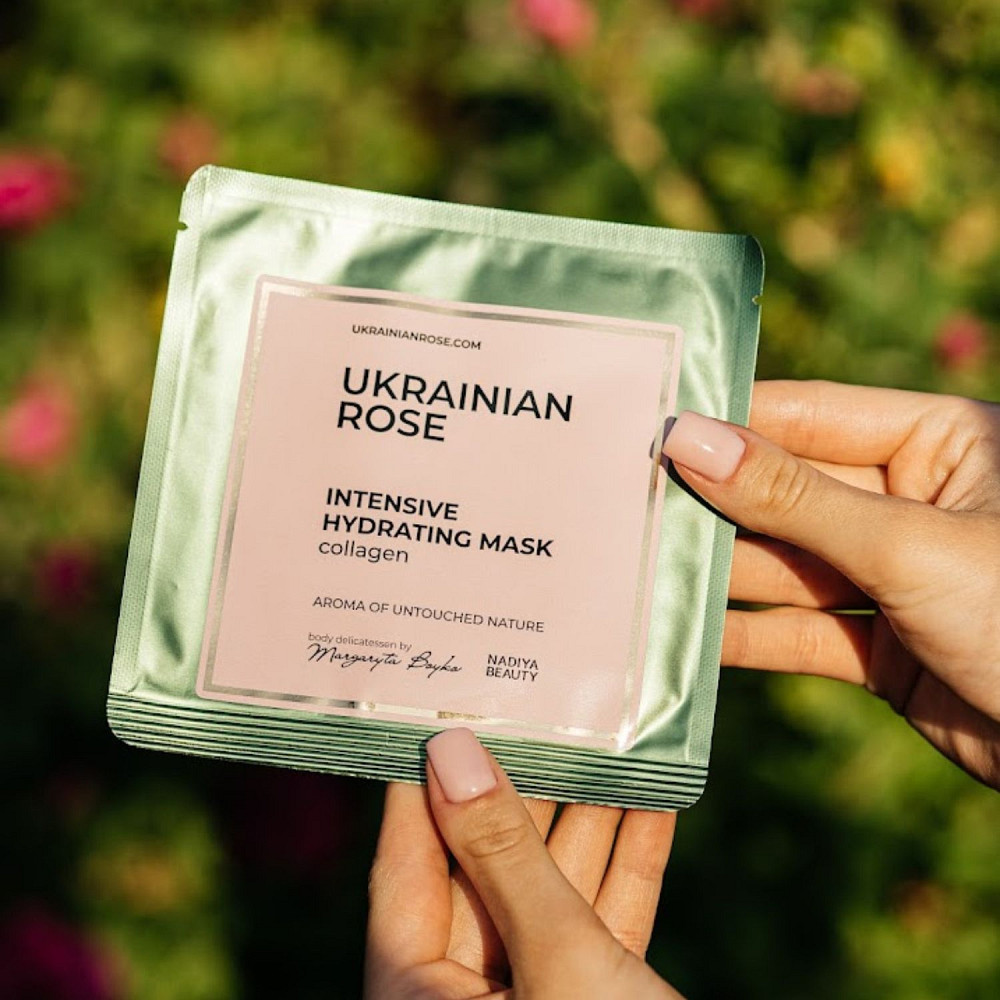Маска с коллагеном с гиалуроновой кислотой на тканевой основе Ukrainian Rose 30 г Киев - изображение 5
