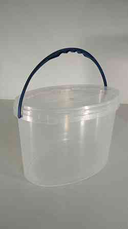Ведро овальное с крышкой 5,6л. прозрачное (1 шт) Харьков