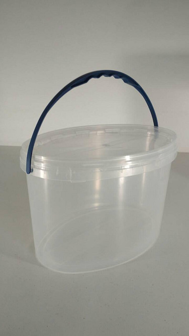 Ведро овальное с крышкой 5,6л. прозрачное (1 шт) Харьков - изображение 1
