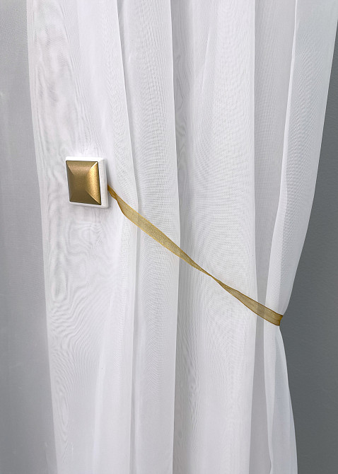 Магніти для штор і гардин Квадрат двосторонні набір 2 шт Бронзовий з білим (81-136) Київ - фото 2