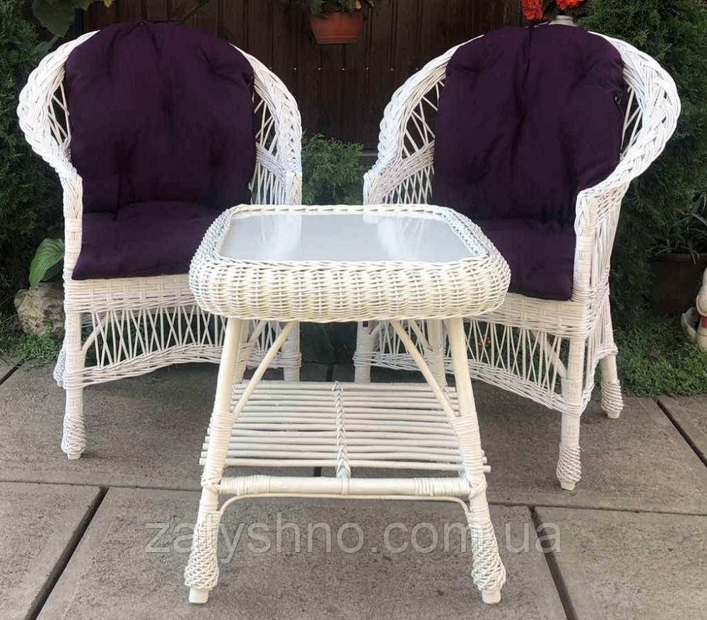 Плетеная белая мебель  с накидками |  Мебель из лозы  |мебель плетеная белая Киев - изображение 9