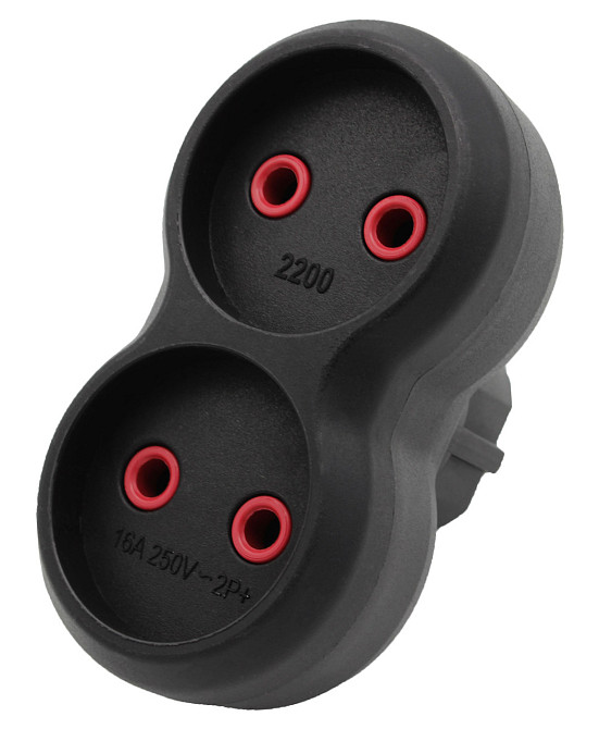 Двойник электрический Neomax 16A  Б/З / NX1113/ ЧЁРНЫЙ Днепр - изображение 1