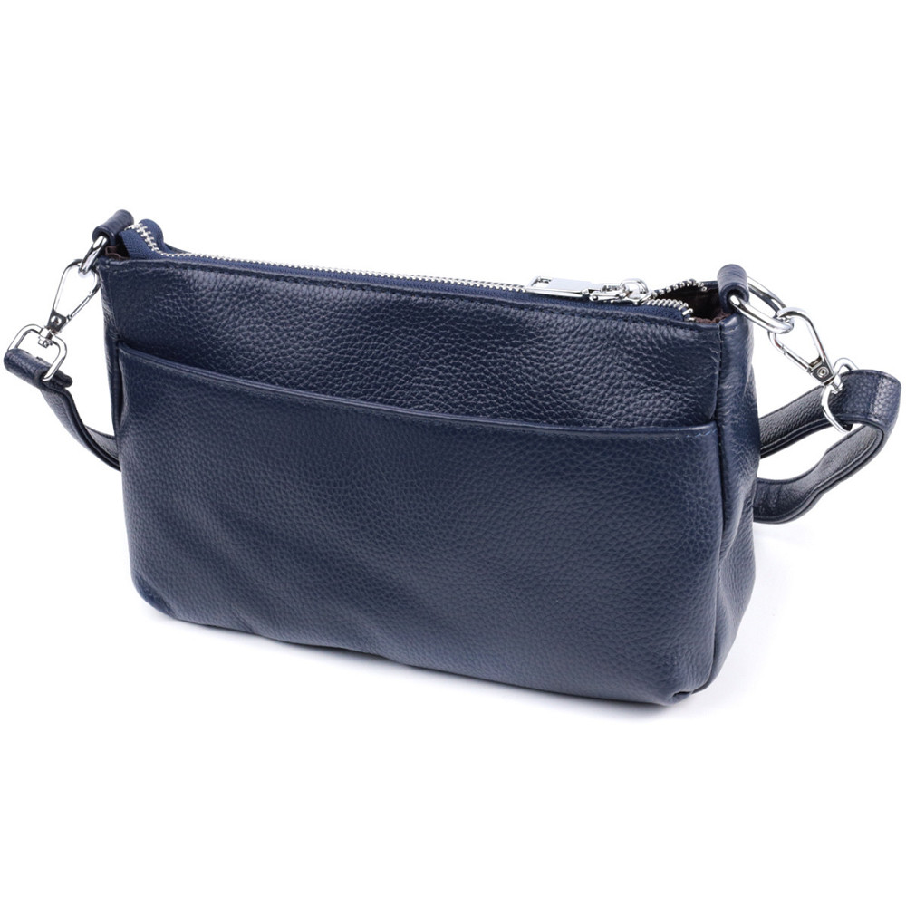 Надежная сумка для женщин на три отделения из натуральной кожи Vintage 22806 Синий Киев - изображение 2
