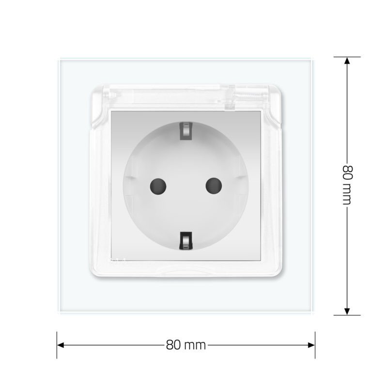 LIVOLO Електрична розетка вологозахисна з кришкою IP44 з заземленням, LIVOLO, біла, скляна рамк Коломия - фото 7