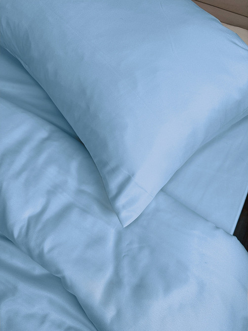 Ecotton Комплект постільної білизни Ecotton Євро 210х220 см однотонний блакитний Blue Коломия - фото 5