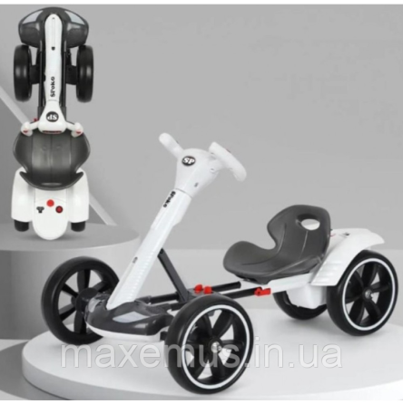 Детский электрокарт с пультом управления мягкими колесами Spoko SP V 1 7 6V 4,5А электрокарт аккумуляторный белый Мостиська