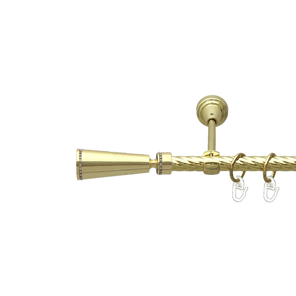 Карниз Orvit Меркурія металевий однорядний відкритий скручена труба кільце металеве Золото 16 мм 200 см Львов - изображение 1