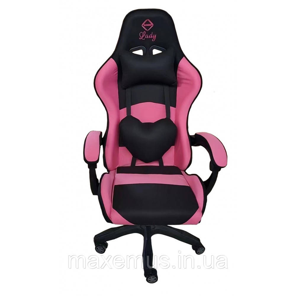 Геймерское кресло Bonro Lady 806 черно-розовое тканевое эргономичное игровое компьютерное кресло для девушек Мостиська - фото 18